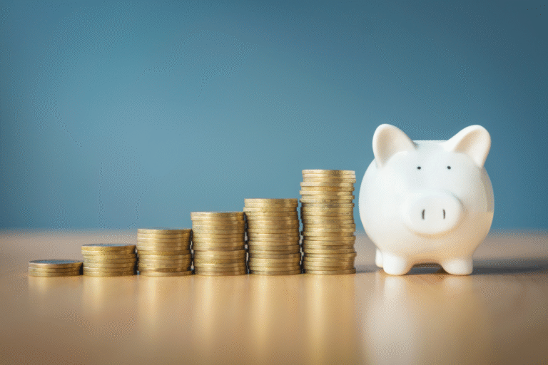 Piggybank used to visualize cost savings.